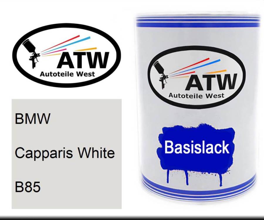 BMW, Capparis White, B85: 500ml Lackdose, von ATW Autoteile West.